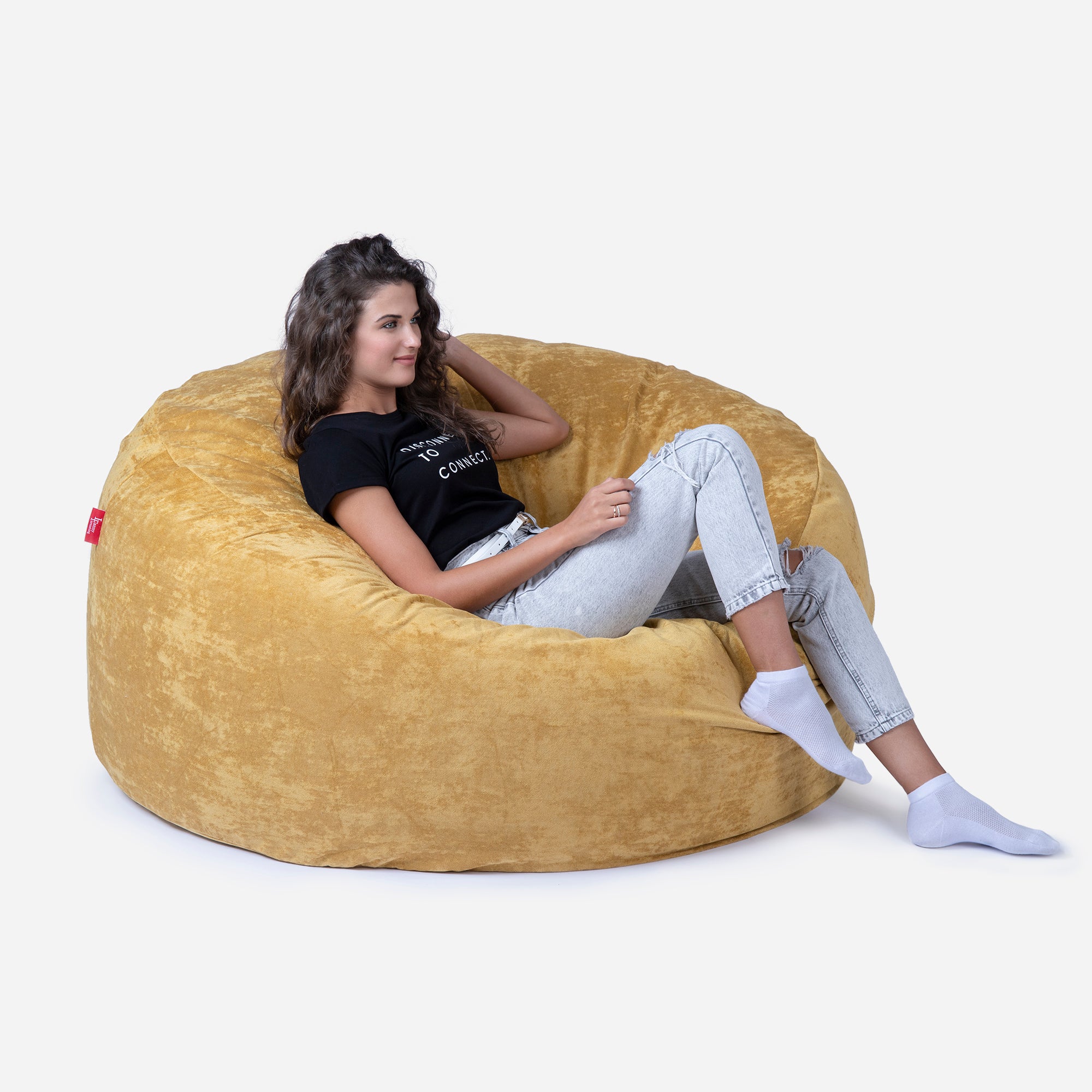 Mustard yellow best sale bean bag chair