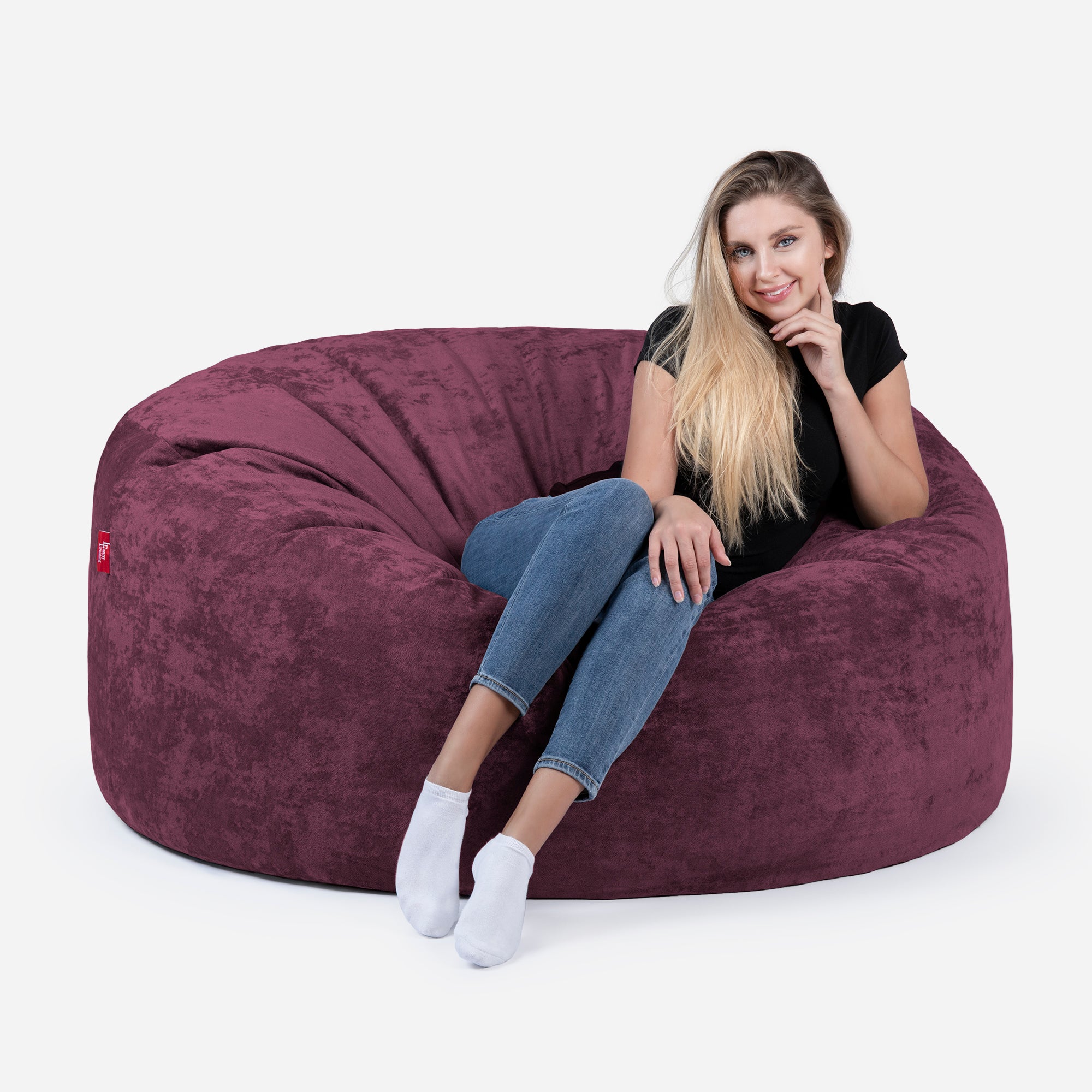 Burgundy bean bag online chair