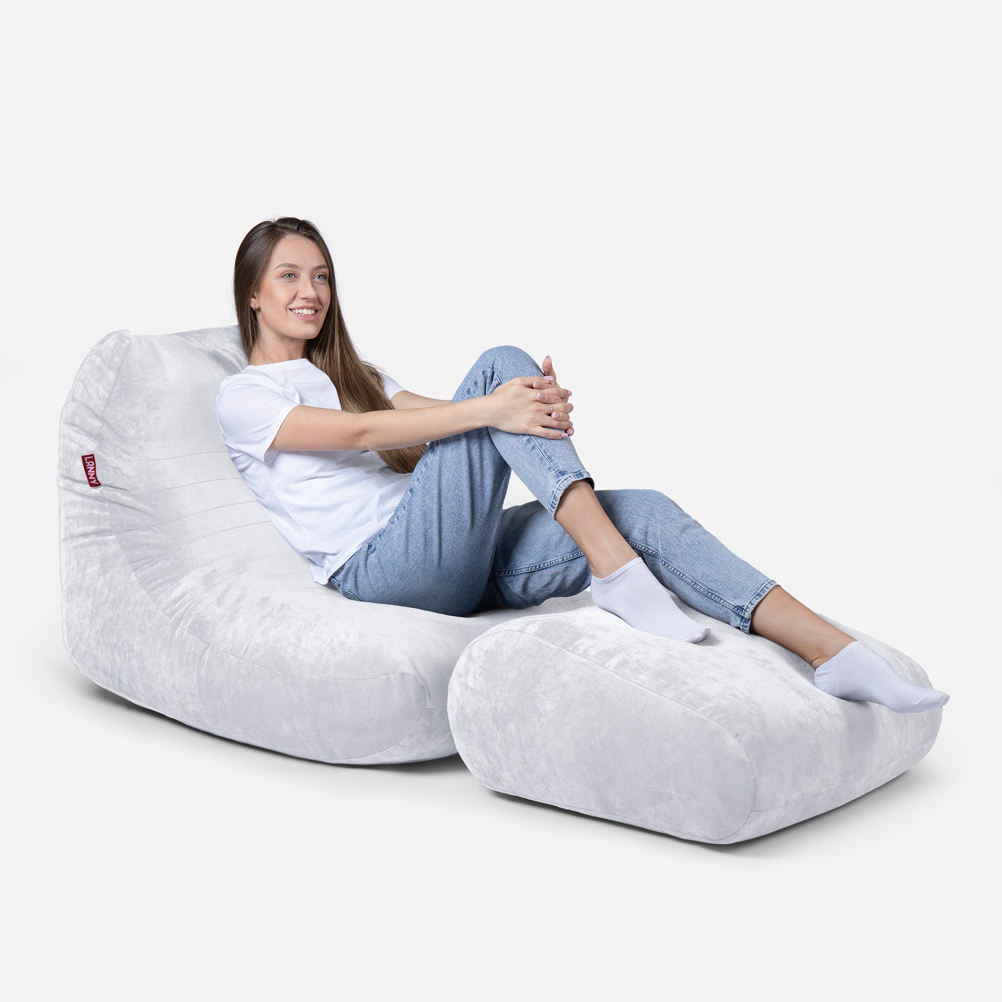 Aldo White Curvy Bean Bag Chair Lanny Bean Bag