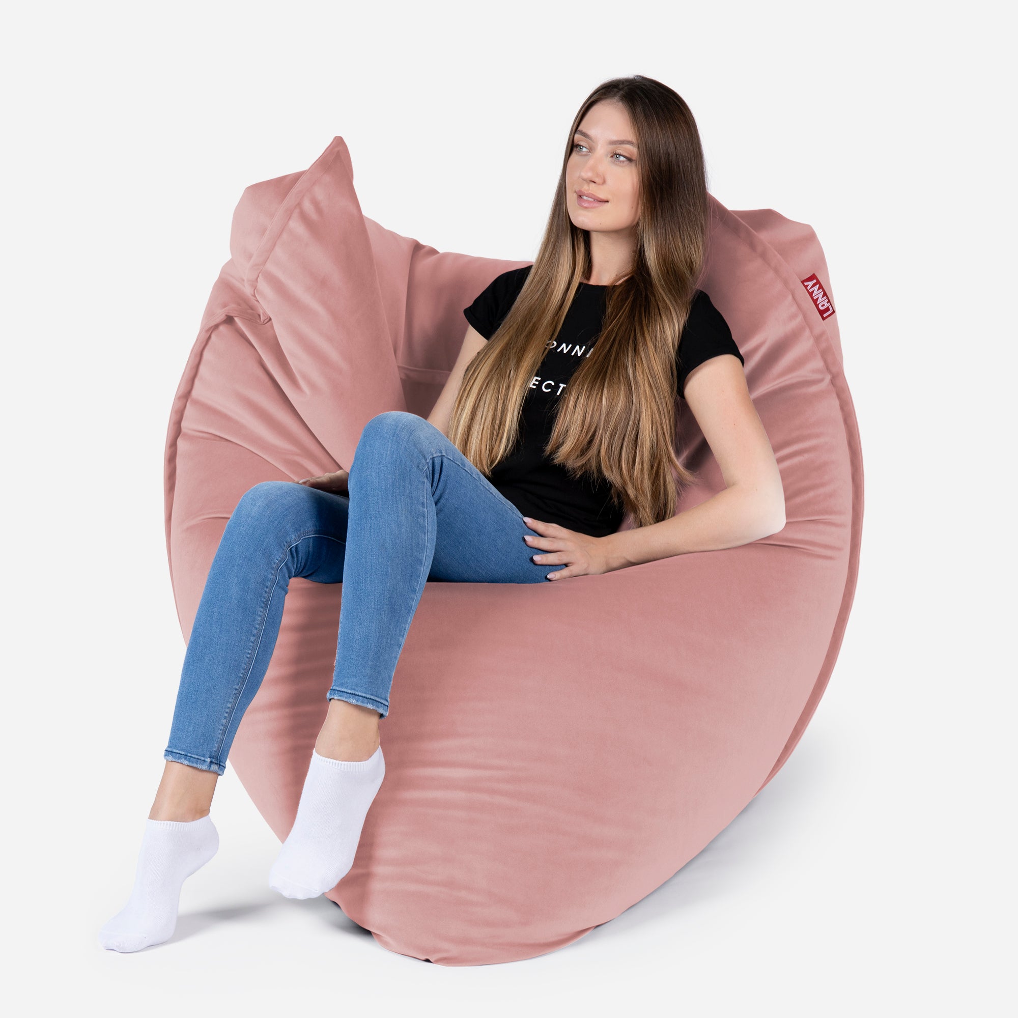 Sloppy Velvet Pink Bean bag