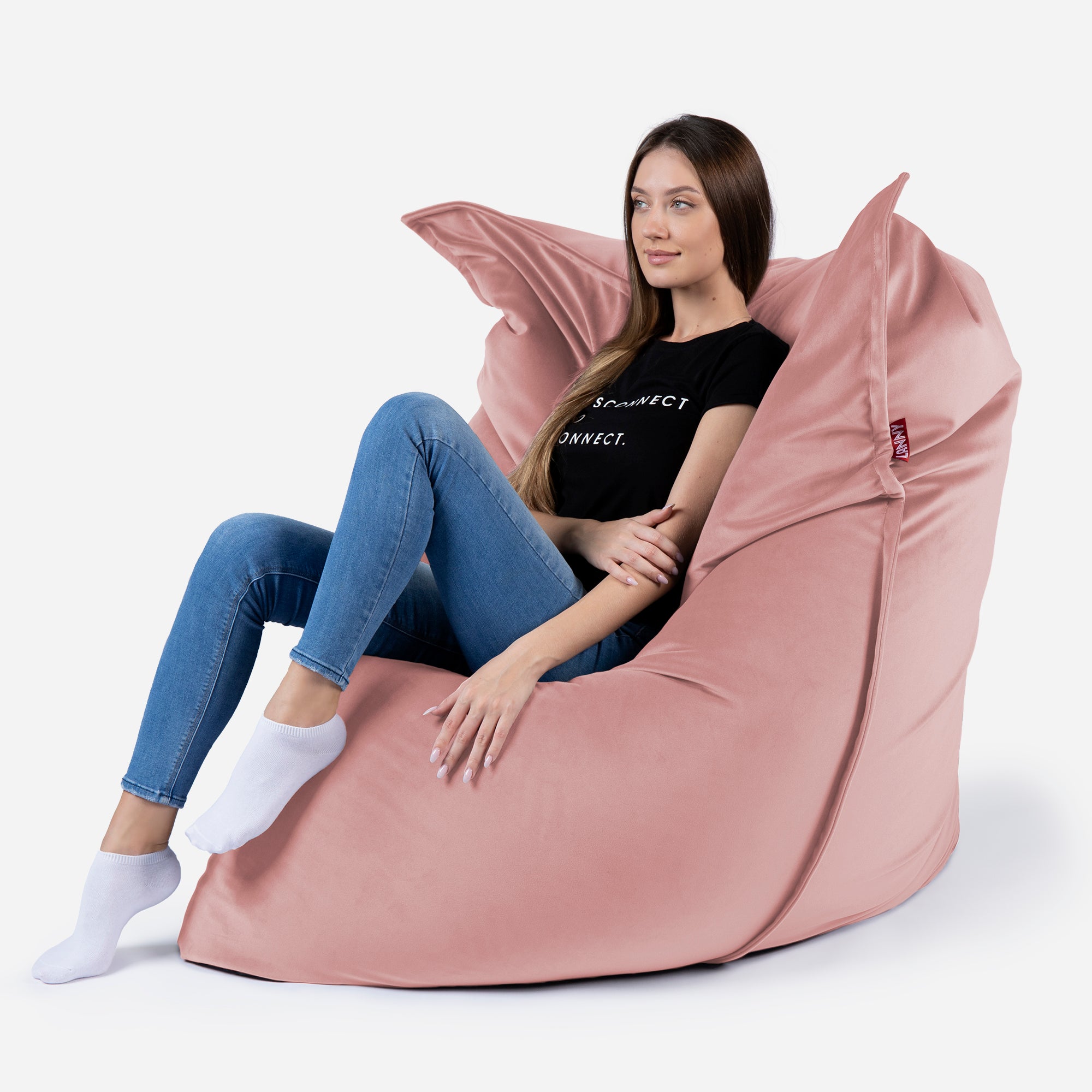 Sloppy Velvet Pink Bean bag