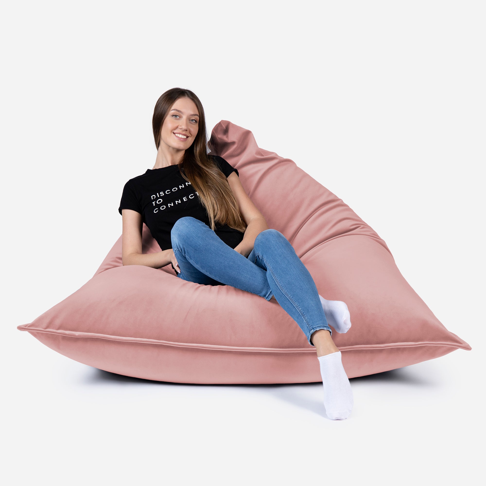 Sloppy Velvet Pink Bean bag