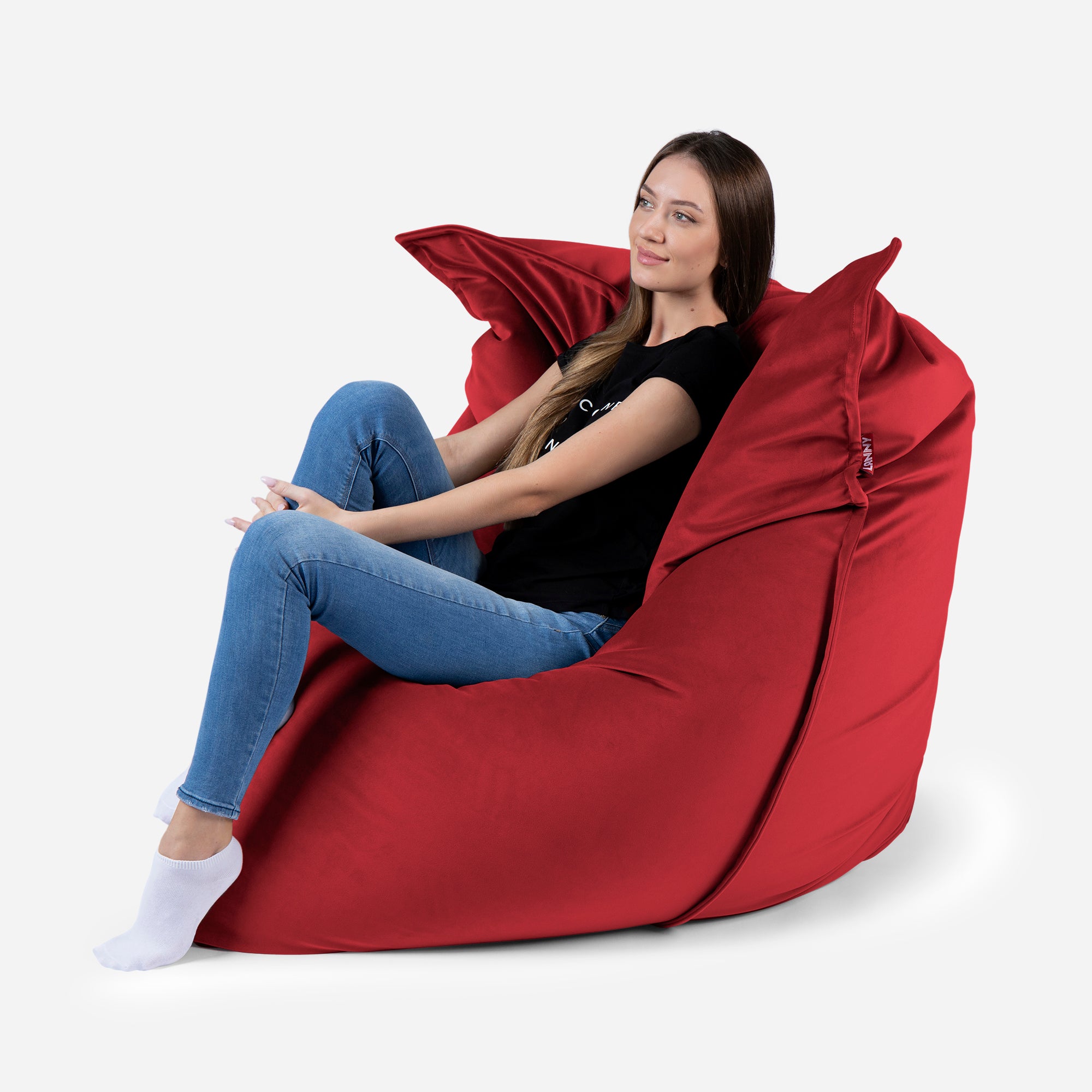 Sloppy Large Velvet Red Bean bag