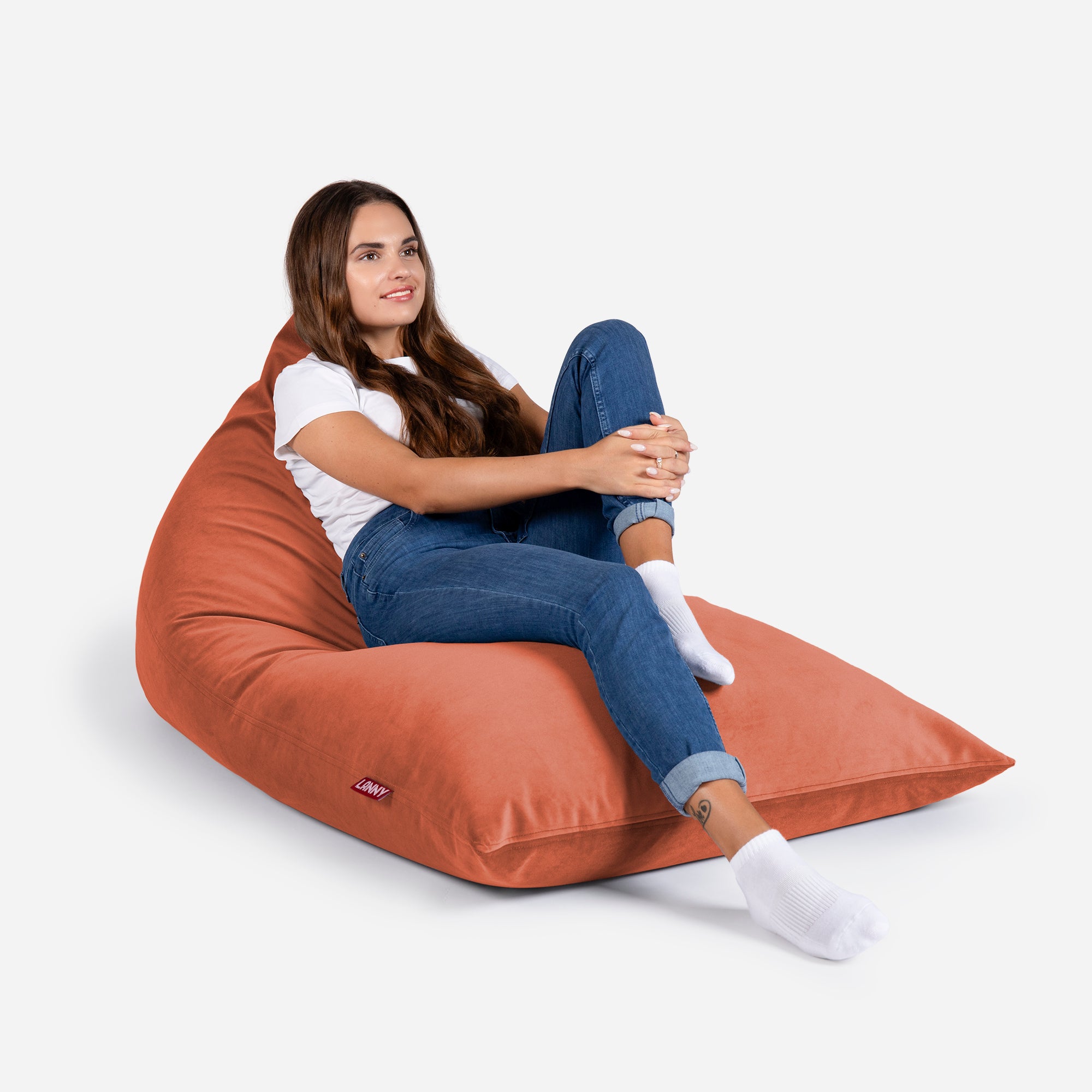 Slim Velvet Amber Bean bag