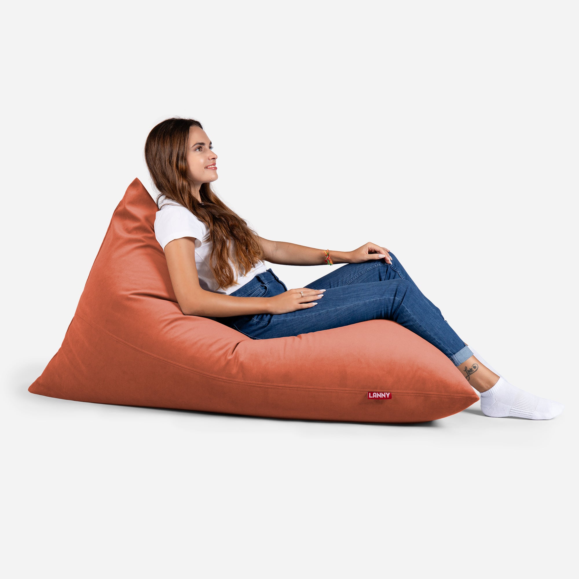 Slim Velvet Amber Bean bag