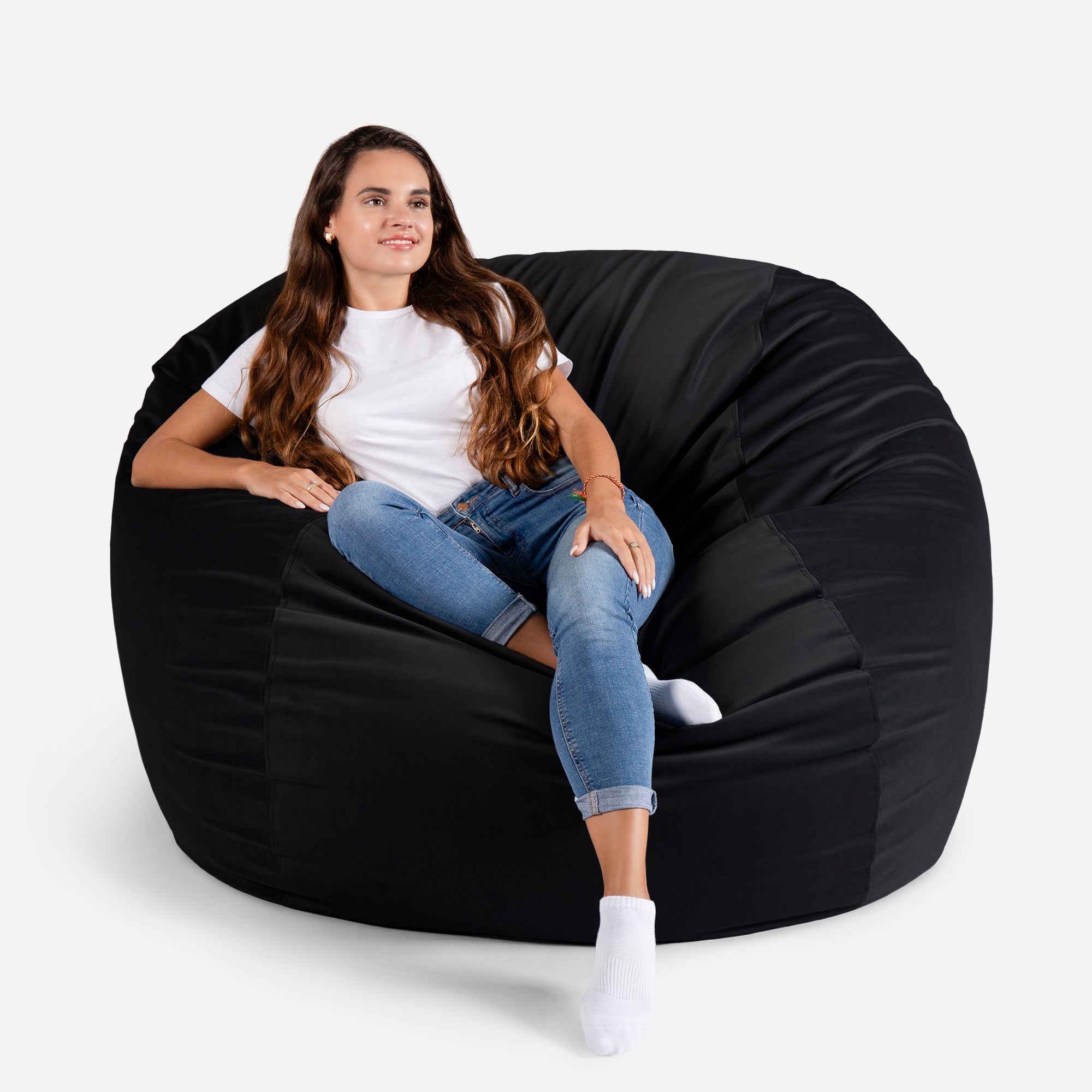 Sphere Velvet Black Bean bag