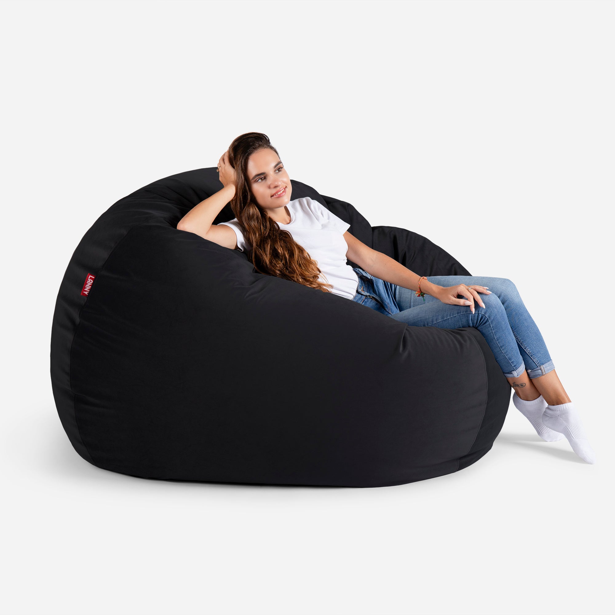 Sphere Velvet Black Bean bag