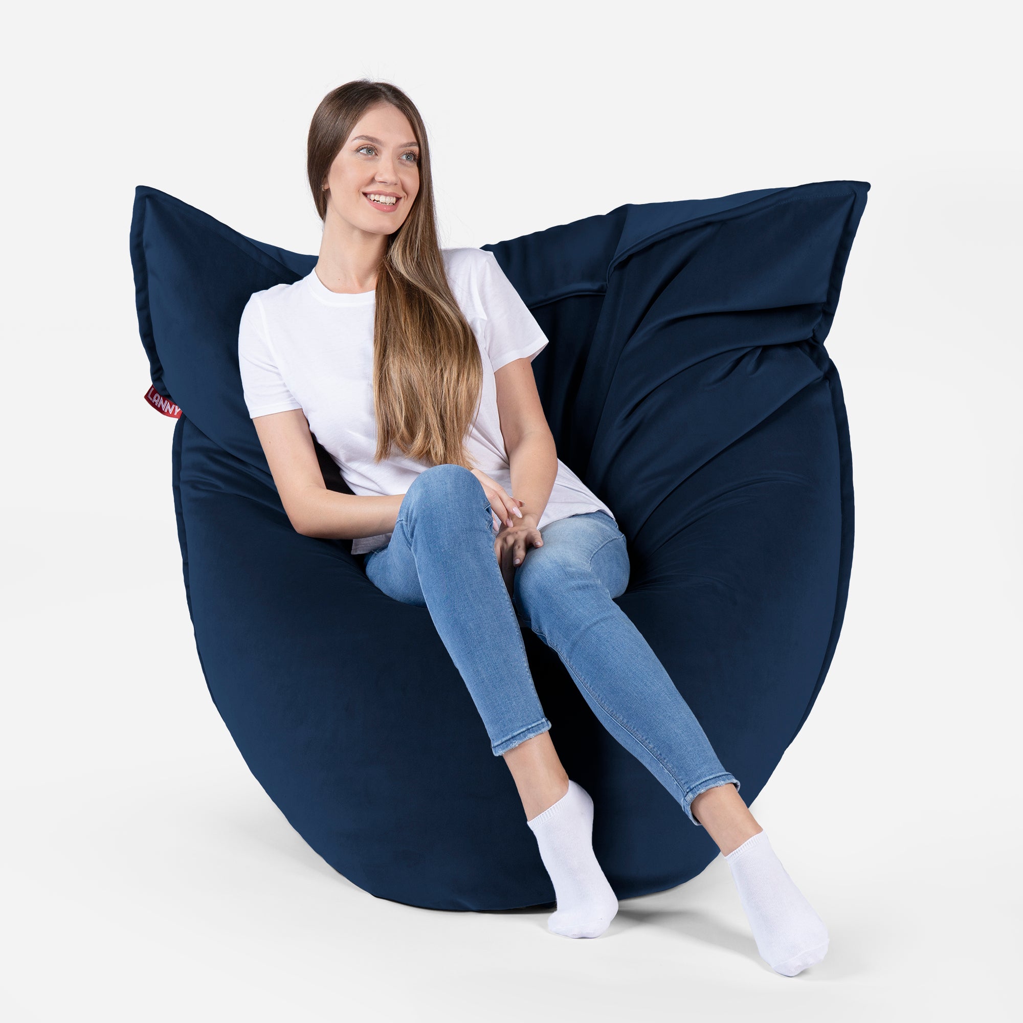 Sloppy Velvet Blue Bean bag