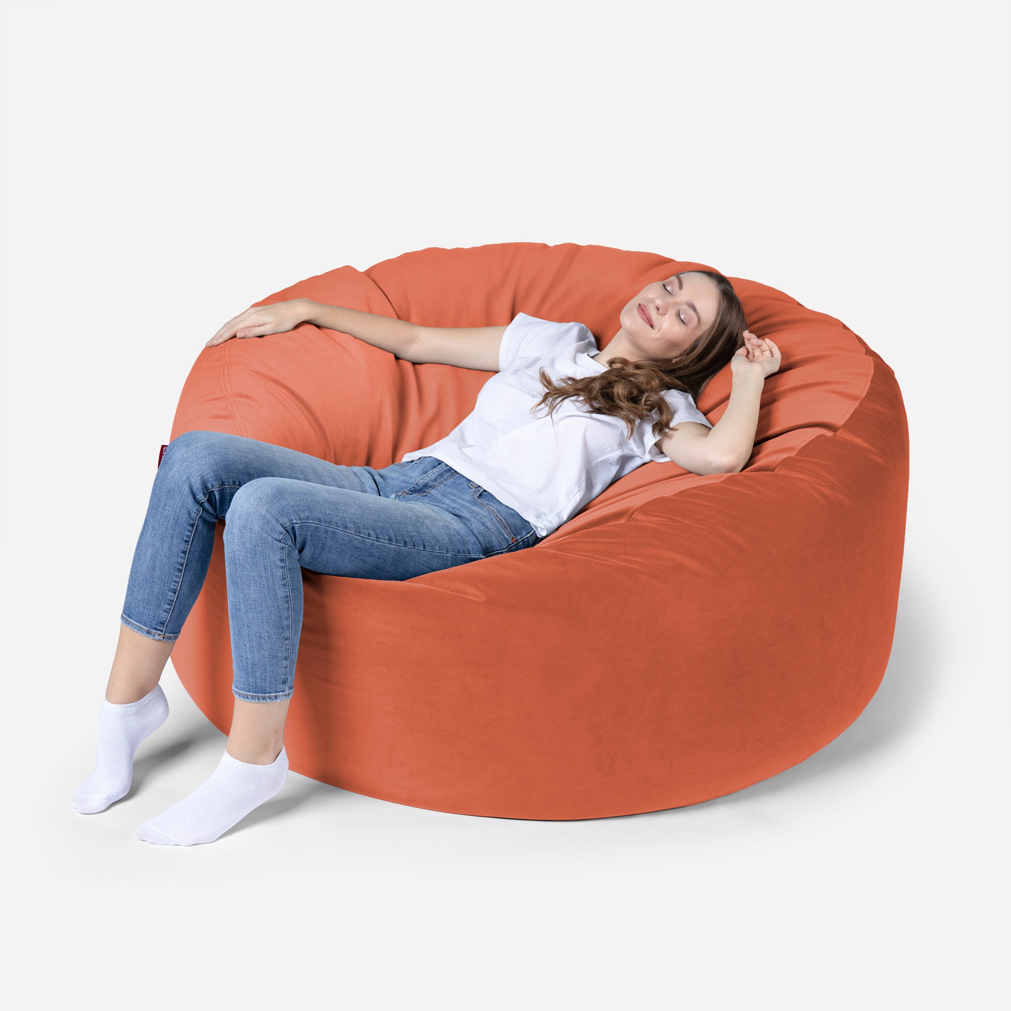 Orange velvet 2025 bean bag