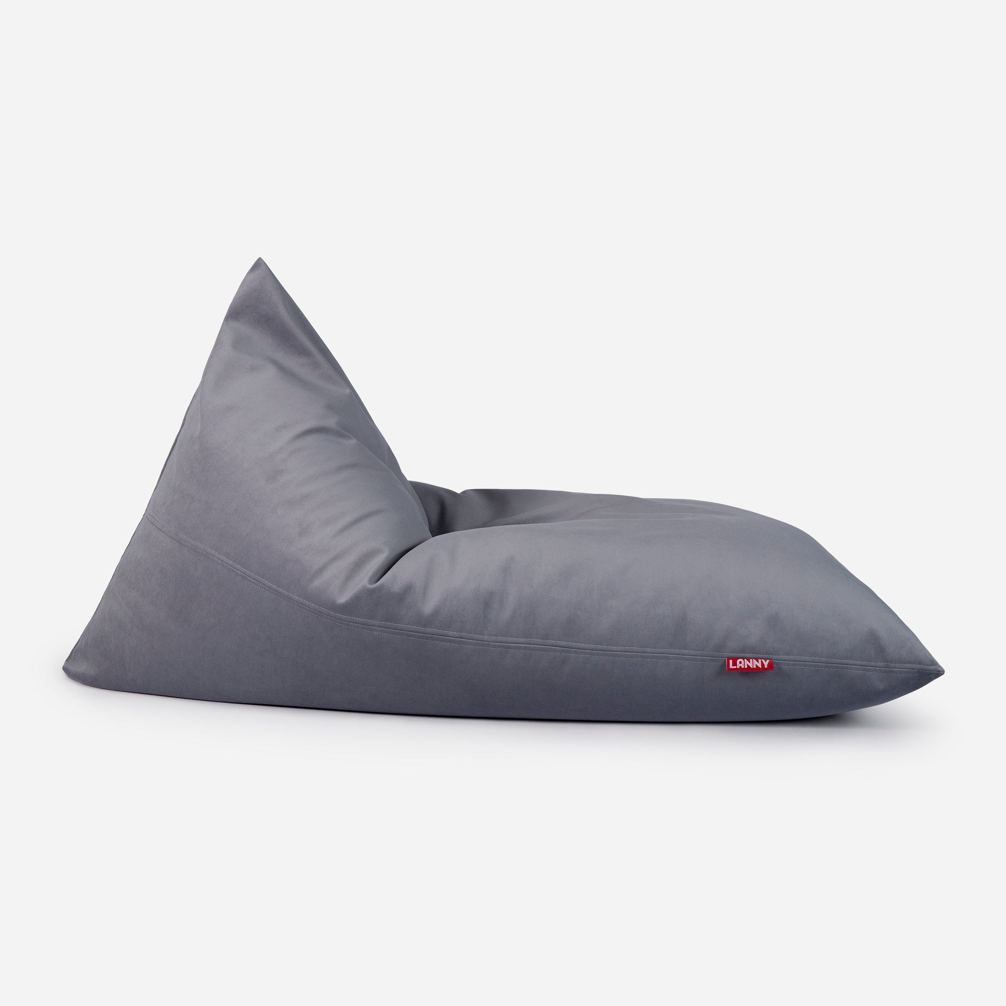 Slim Velvet Gray Bean bag