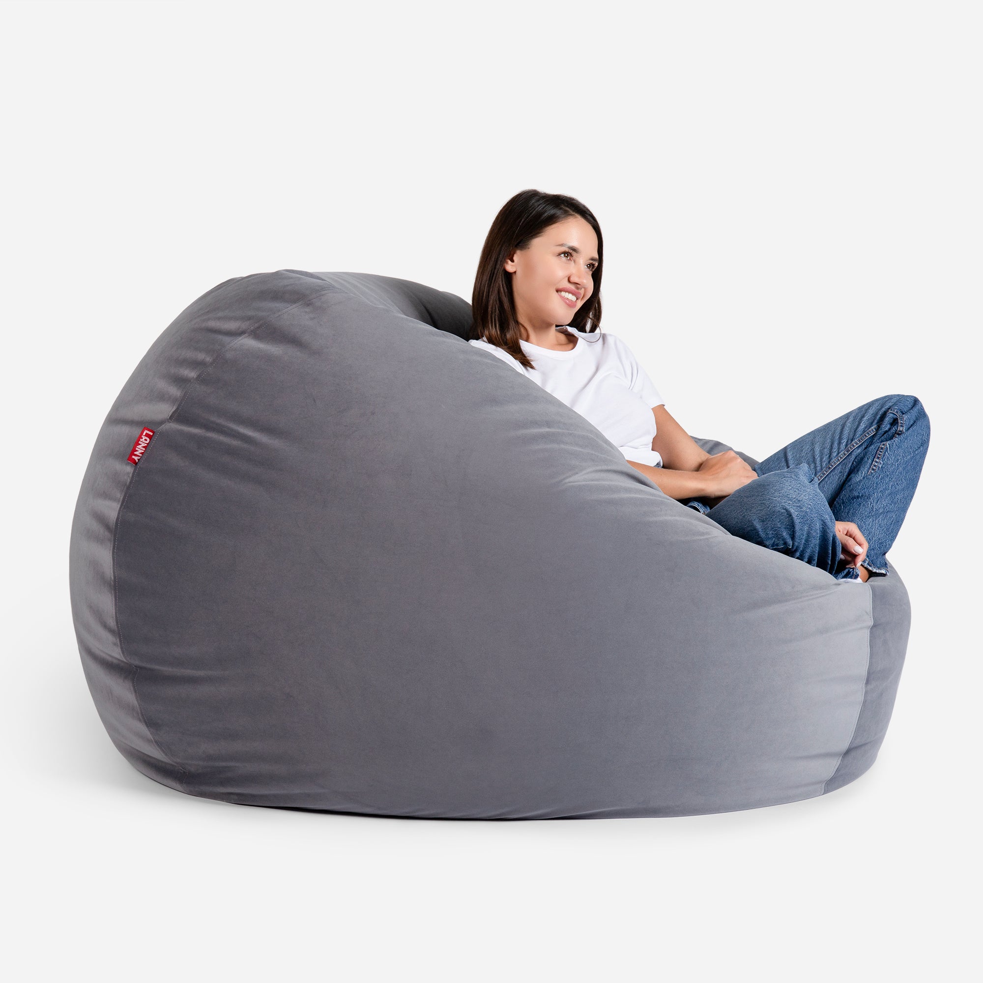 Sphere Large Velvet Gray Bean bag