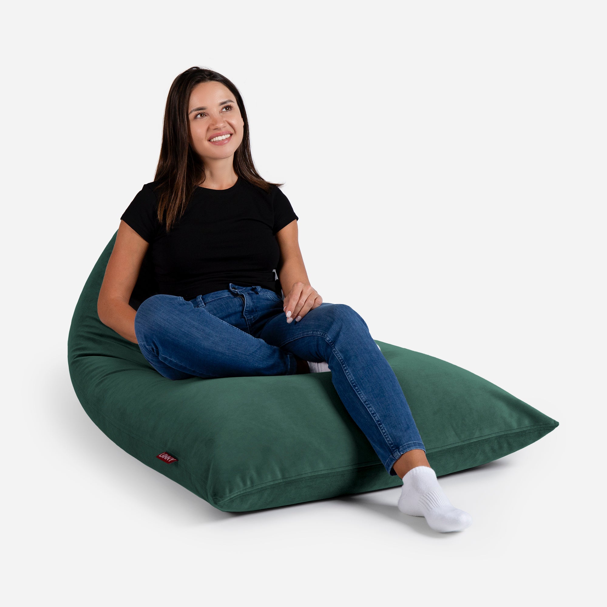 Slim Velvet Green Bean bag