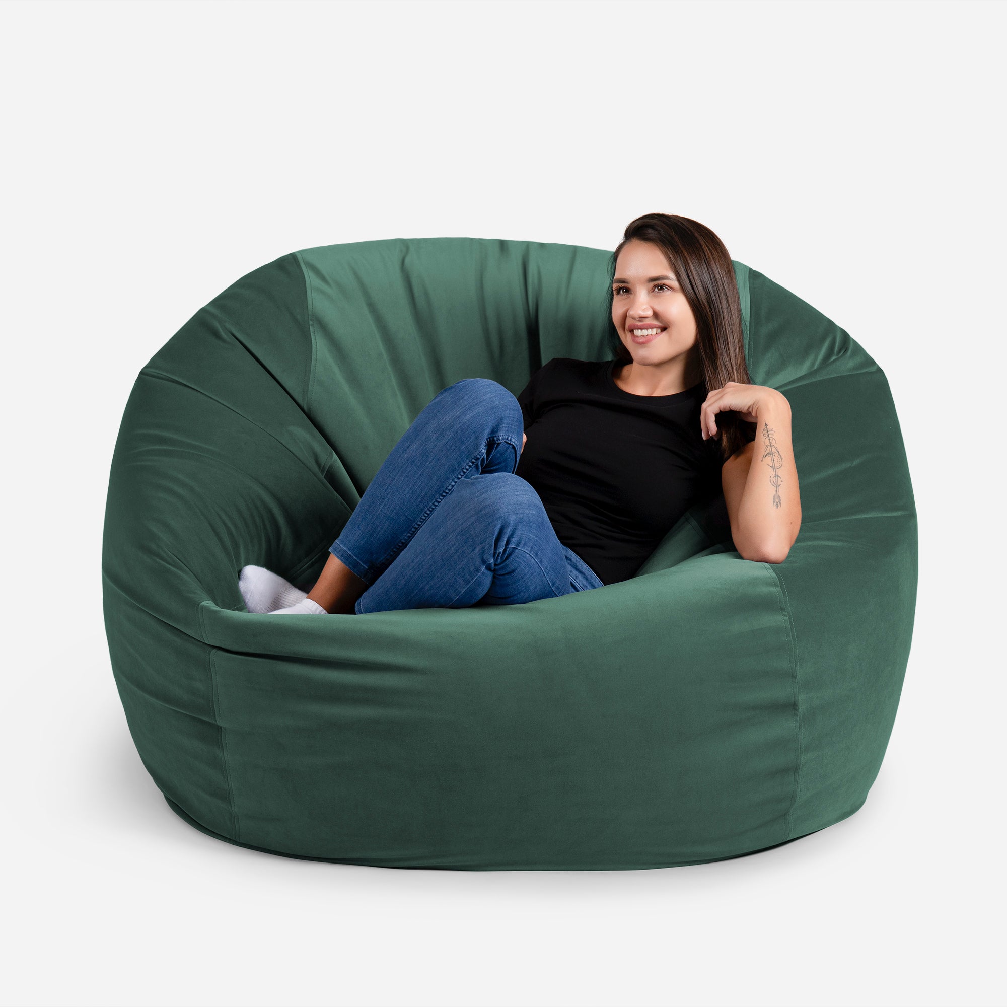 Sphere Velvet Green Bean bag