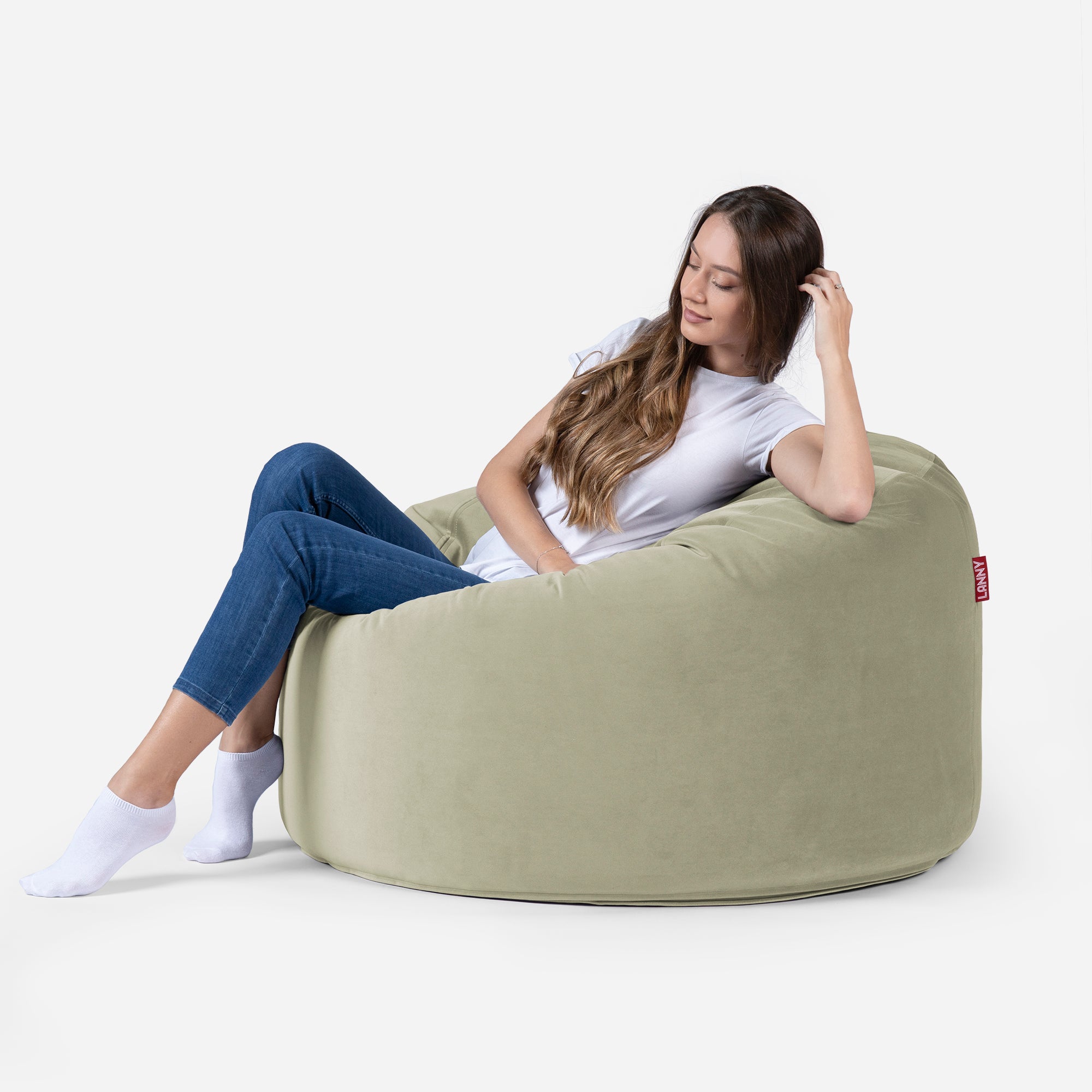 Medium Original Velvet Khaki Bean Bag