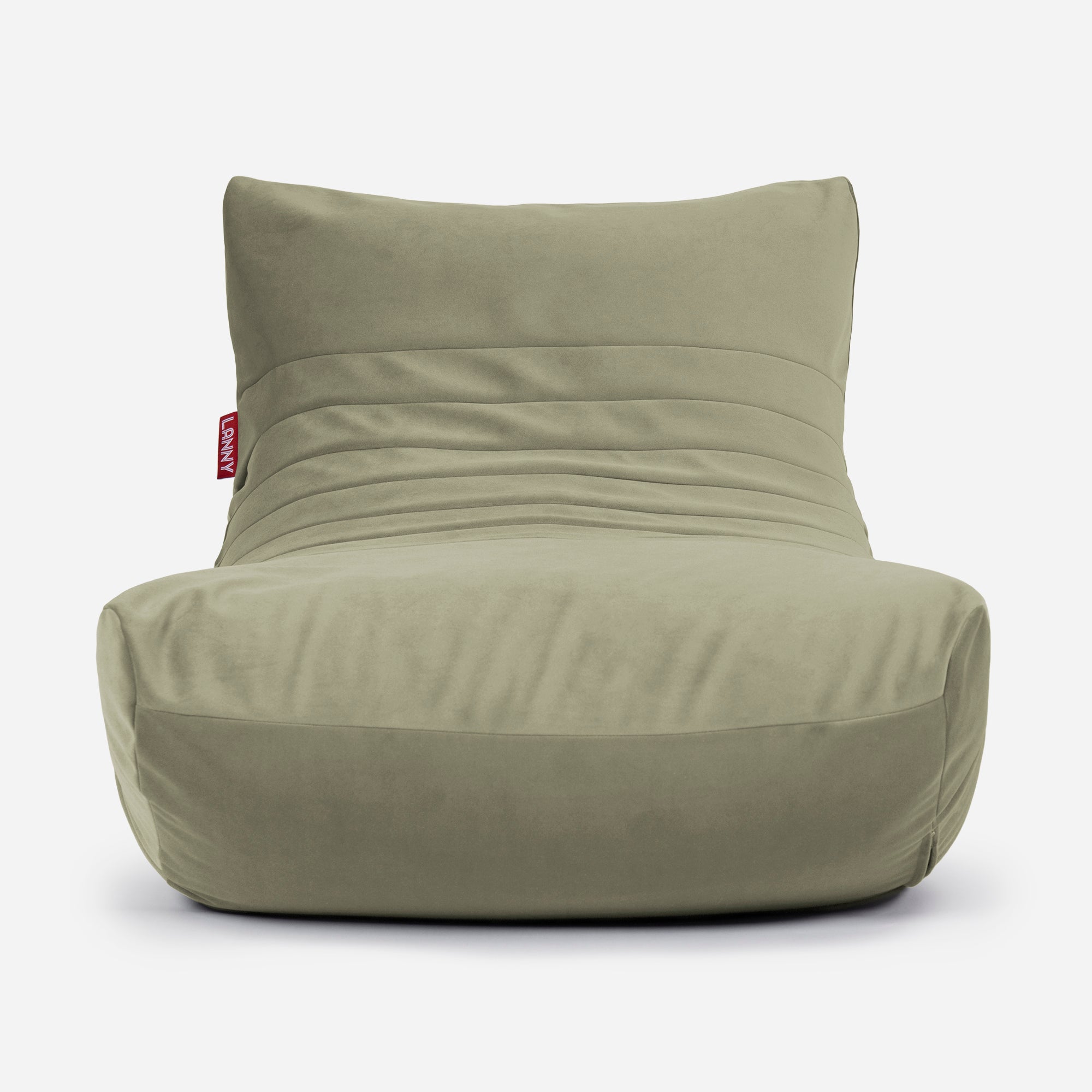 Curvy Velvet Khaki Bean bag Chair