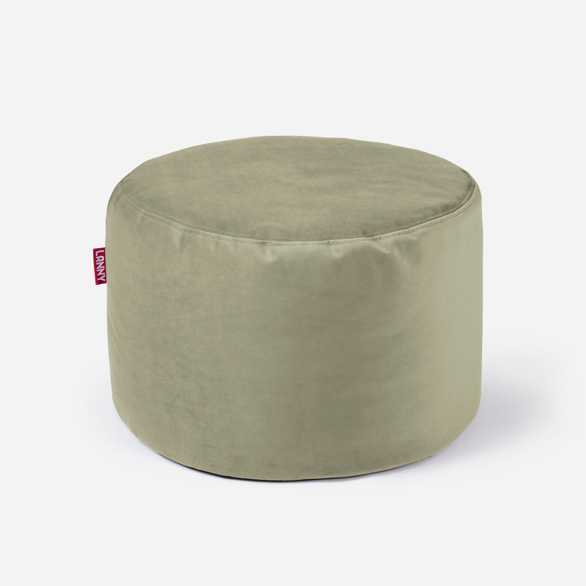 Medium Velvet Khaki Pouf