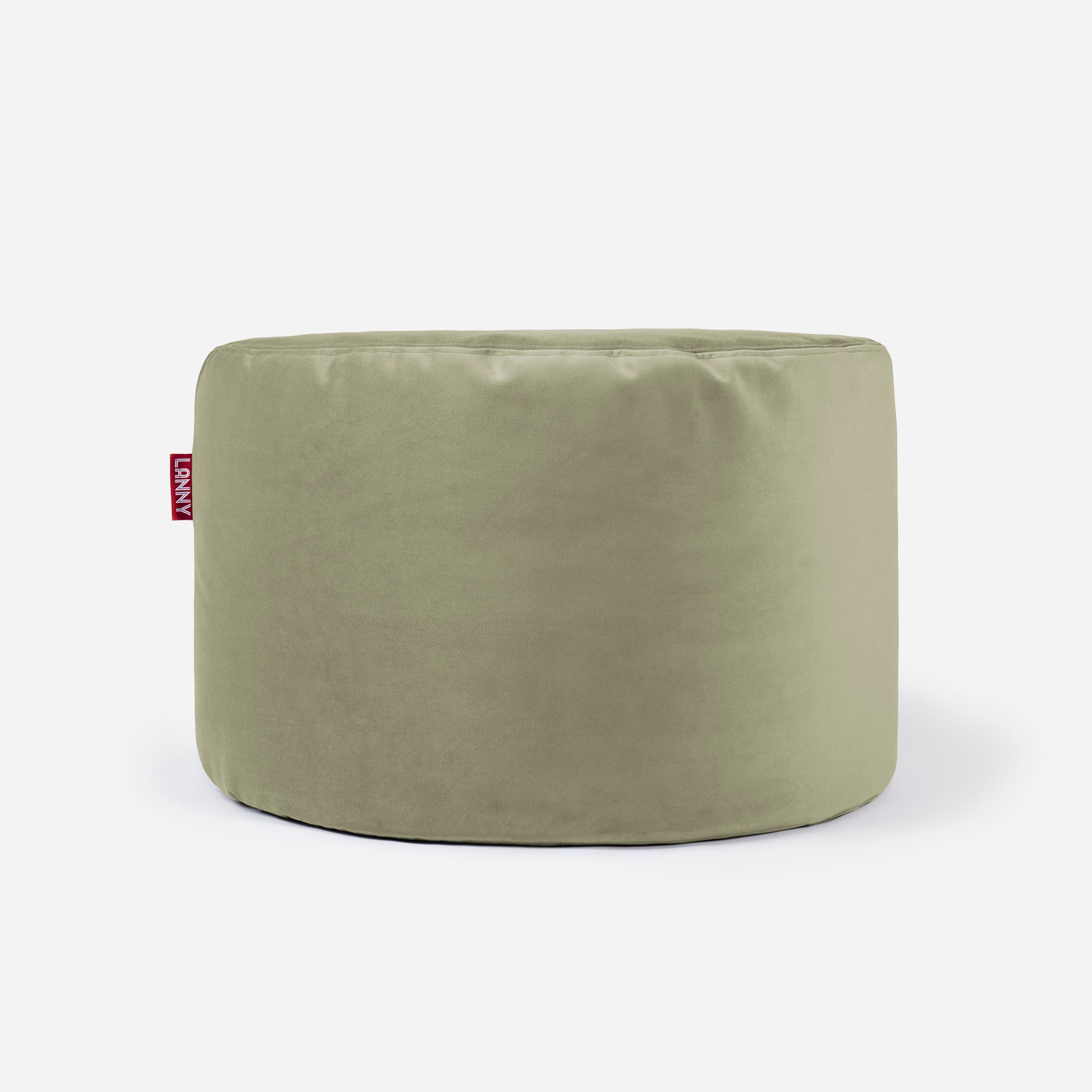 Medium Velvet Khaki Pouf