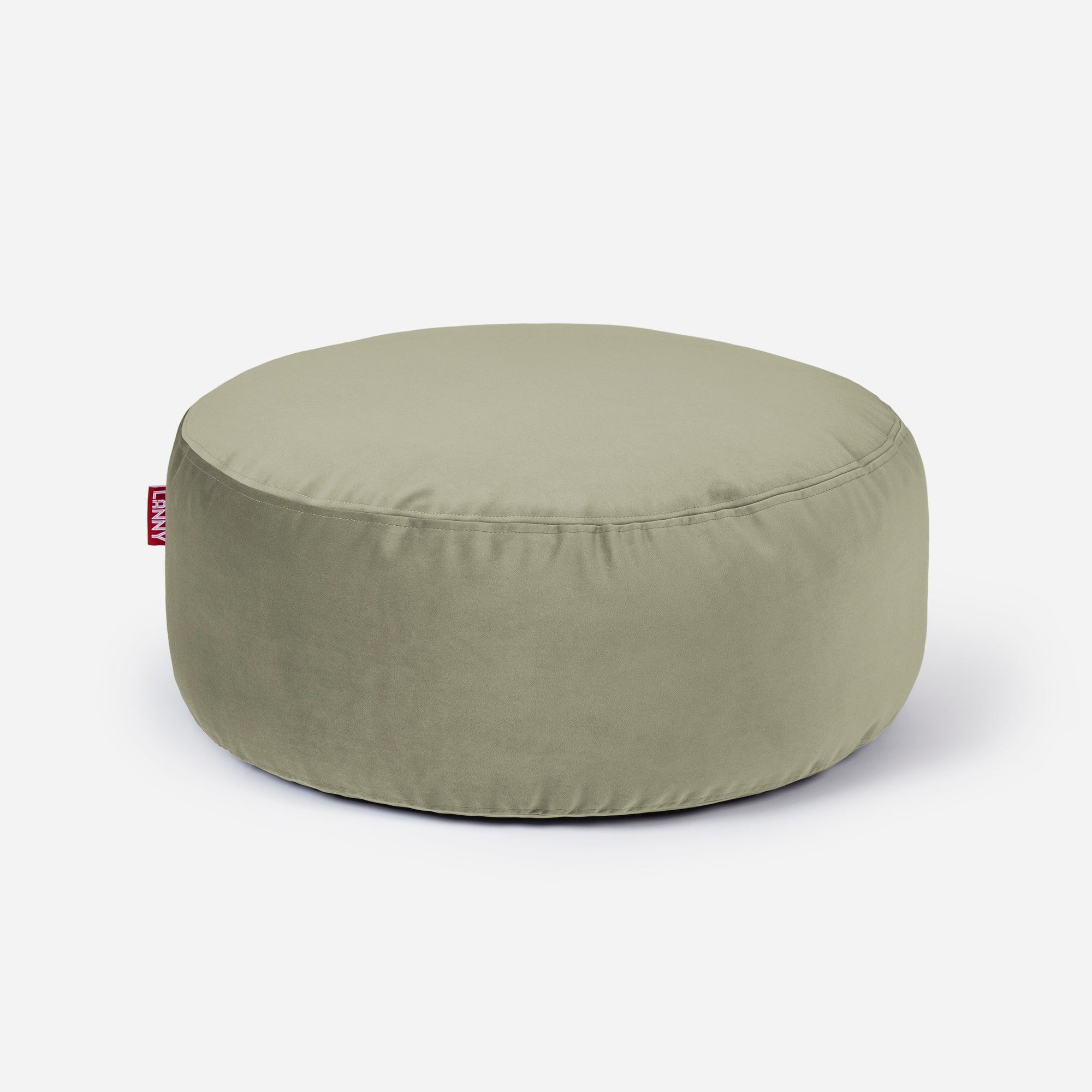 Short Velvet Khaki Pouf