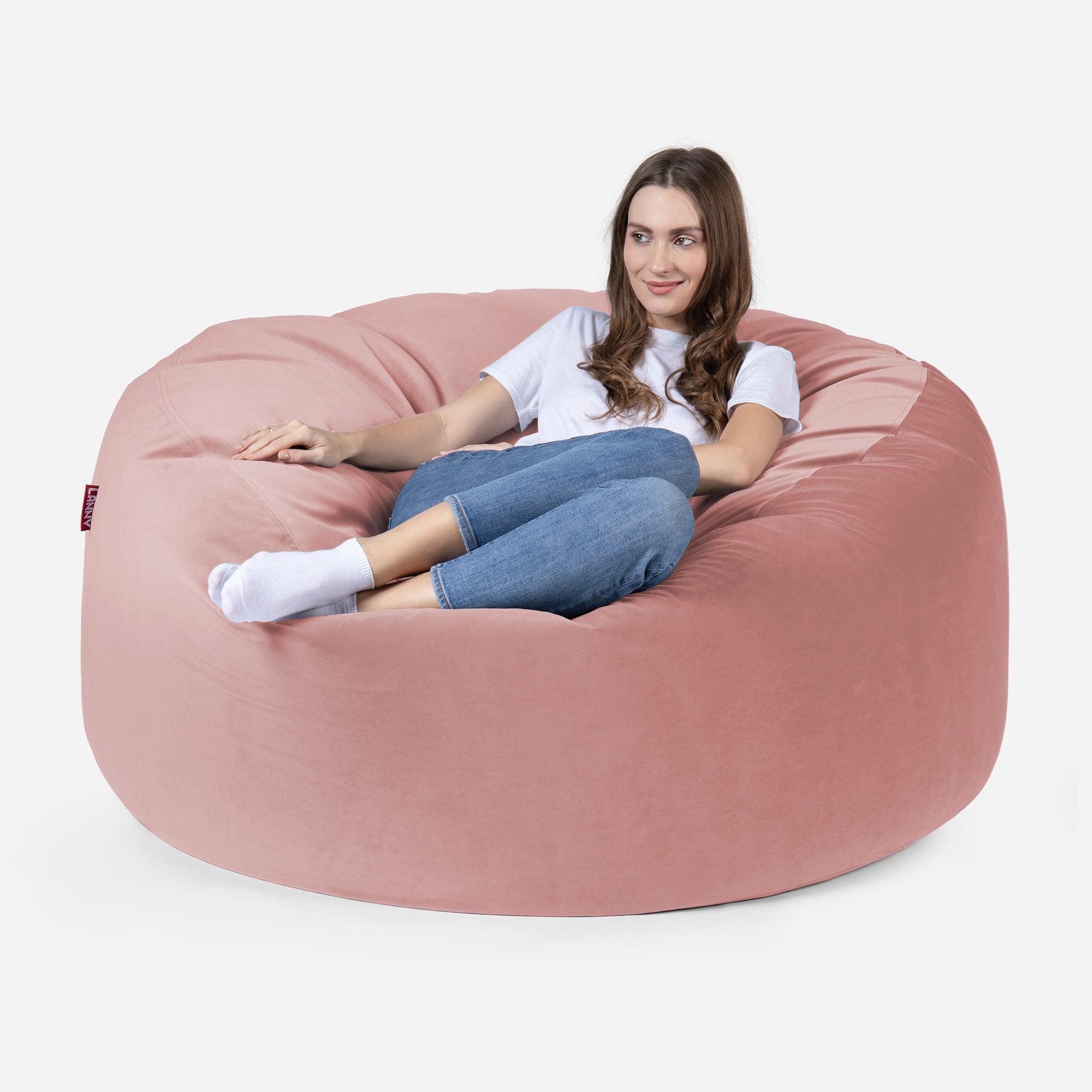 Large Original Velvet Pink Bean bag