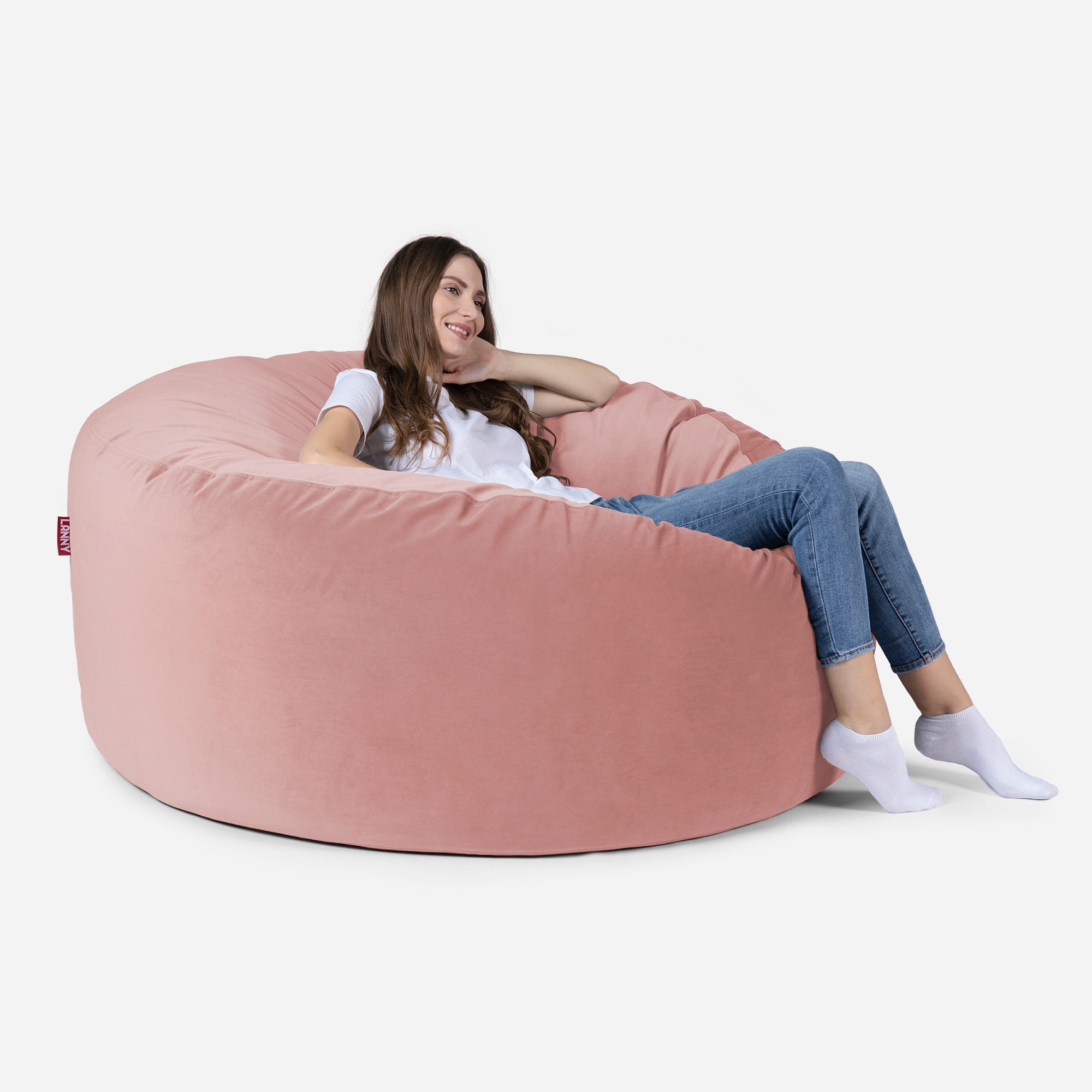 Large Original Velvet Pink Bean bag