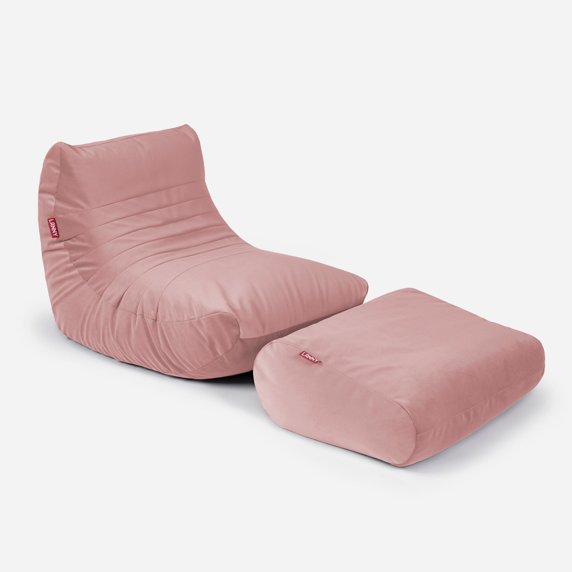 Curvy Velvet Pink Bean bag Chair