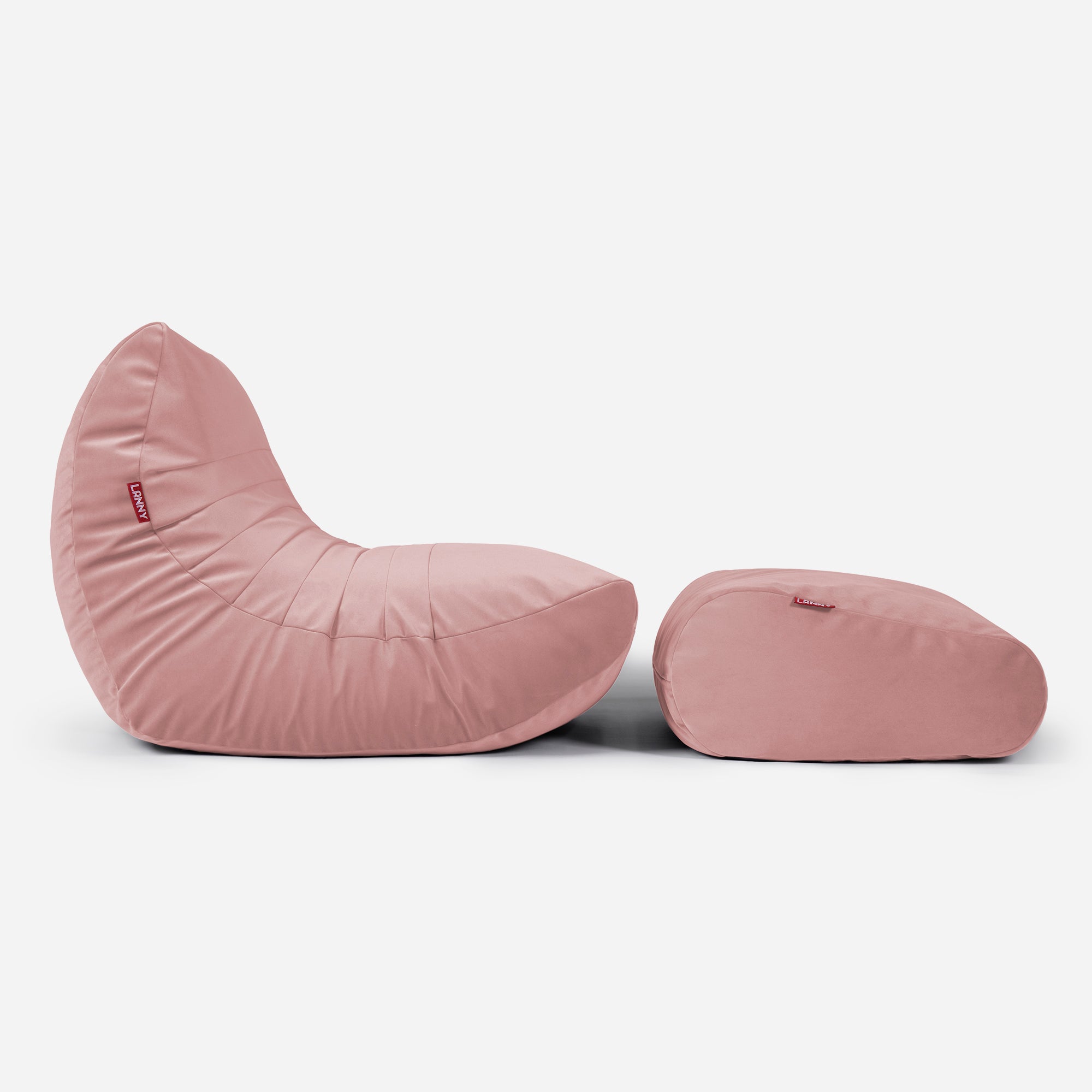 Curvy Velvet Pink Bean bag Chair