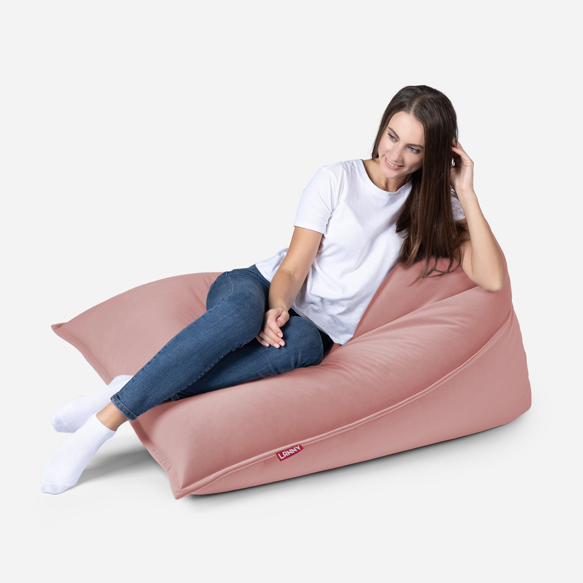 Mini Sloppy Velvet Pink Bean bag