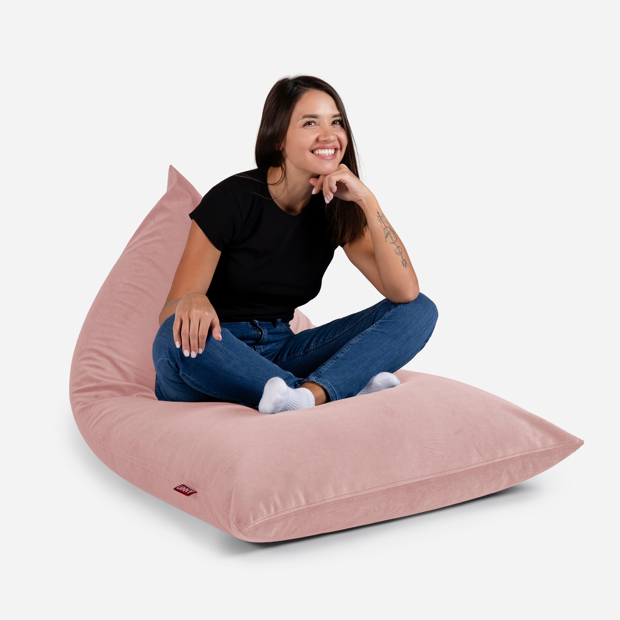 Slim Velvet Pink Bean bag