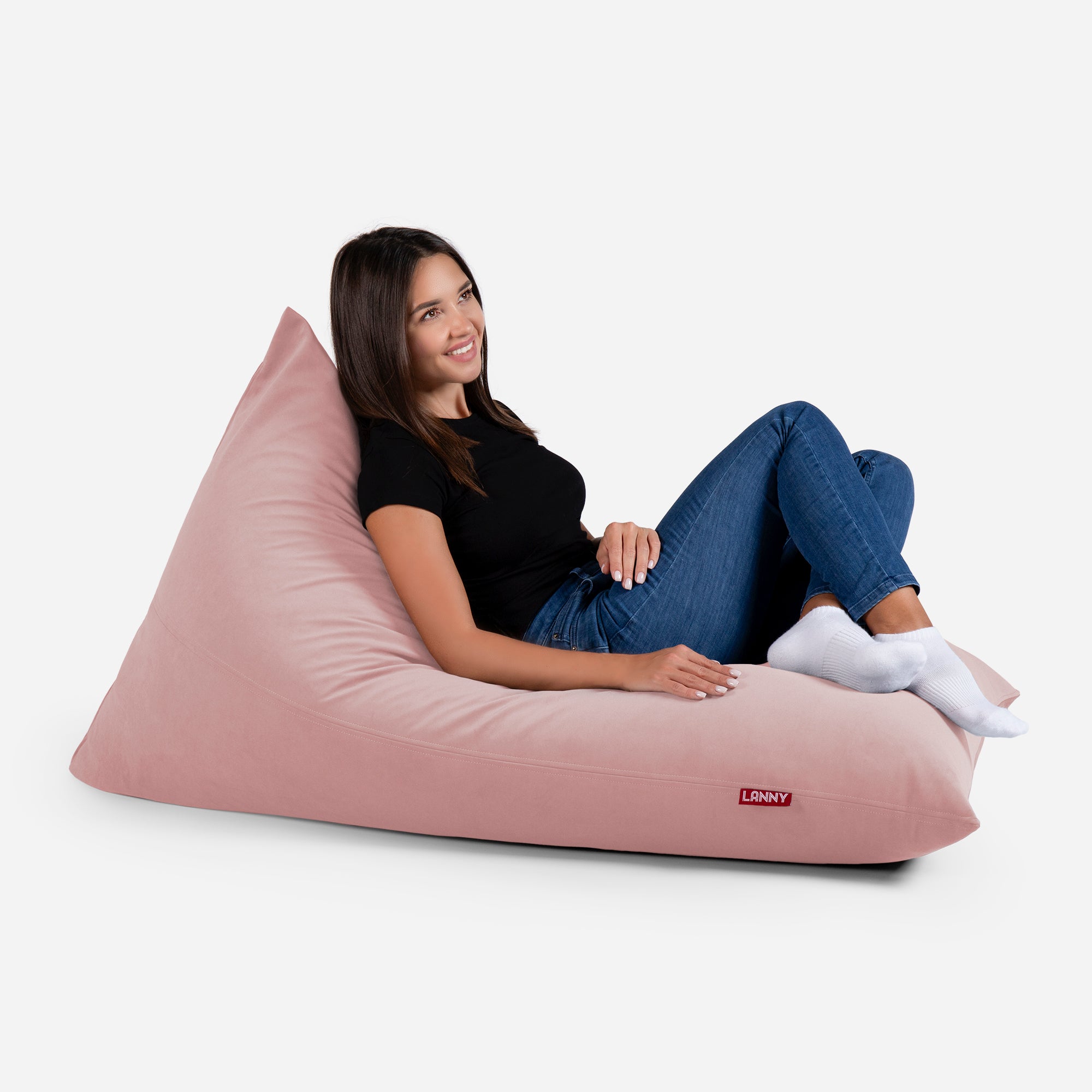 Slim Velvet Pink Bean bag