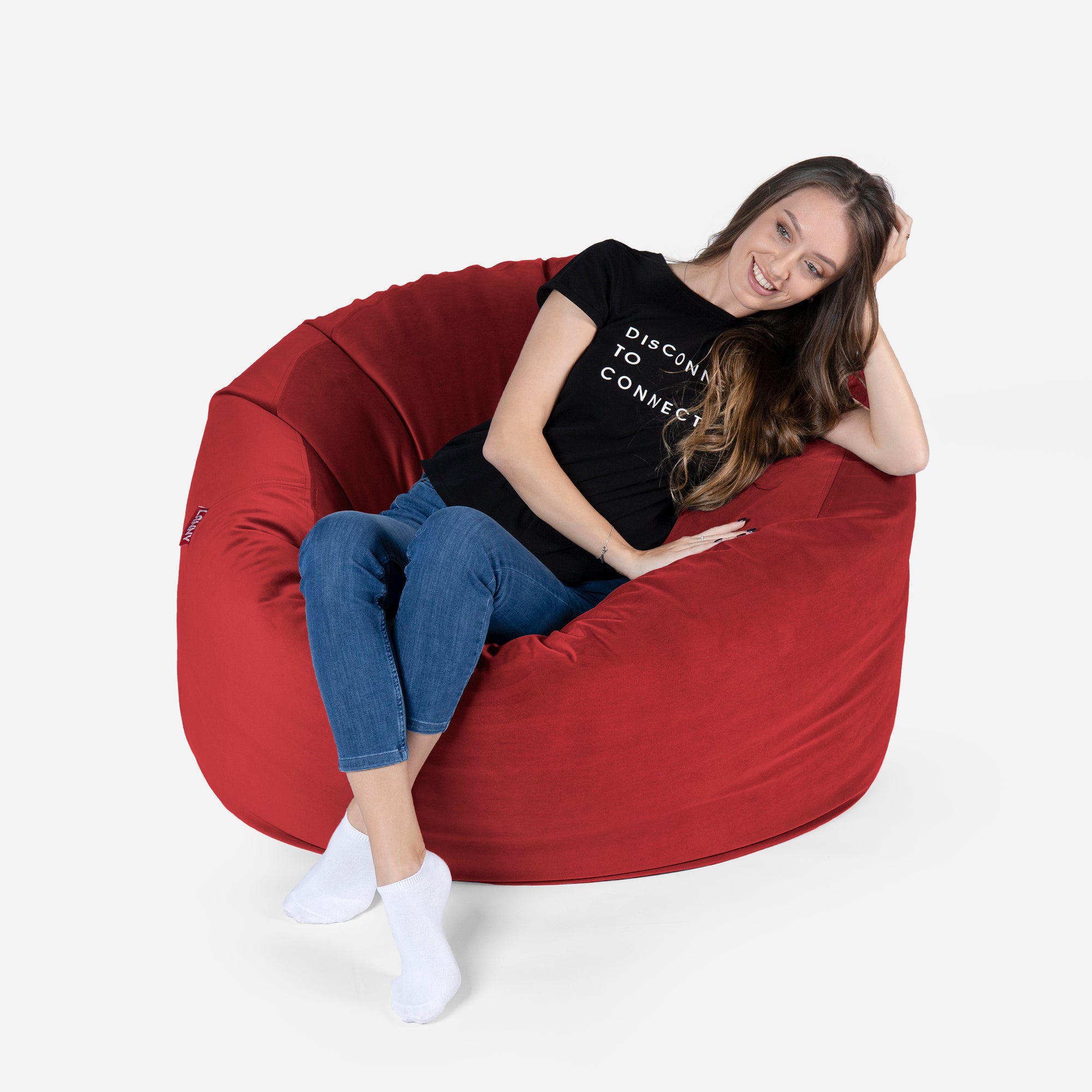 Original Medium Velvet Red Bean bag