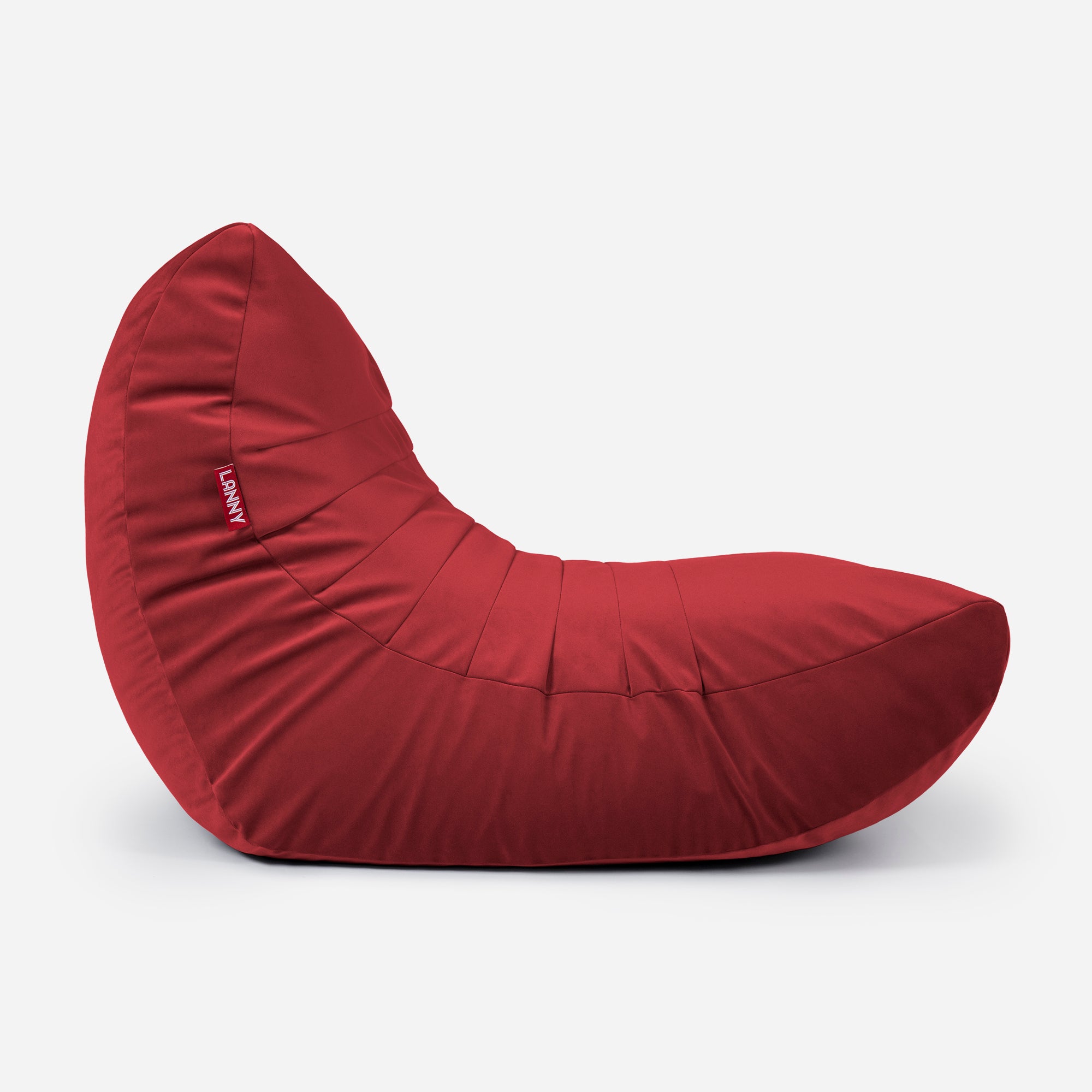 Curvy Velvet Red Bean bag Chair