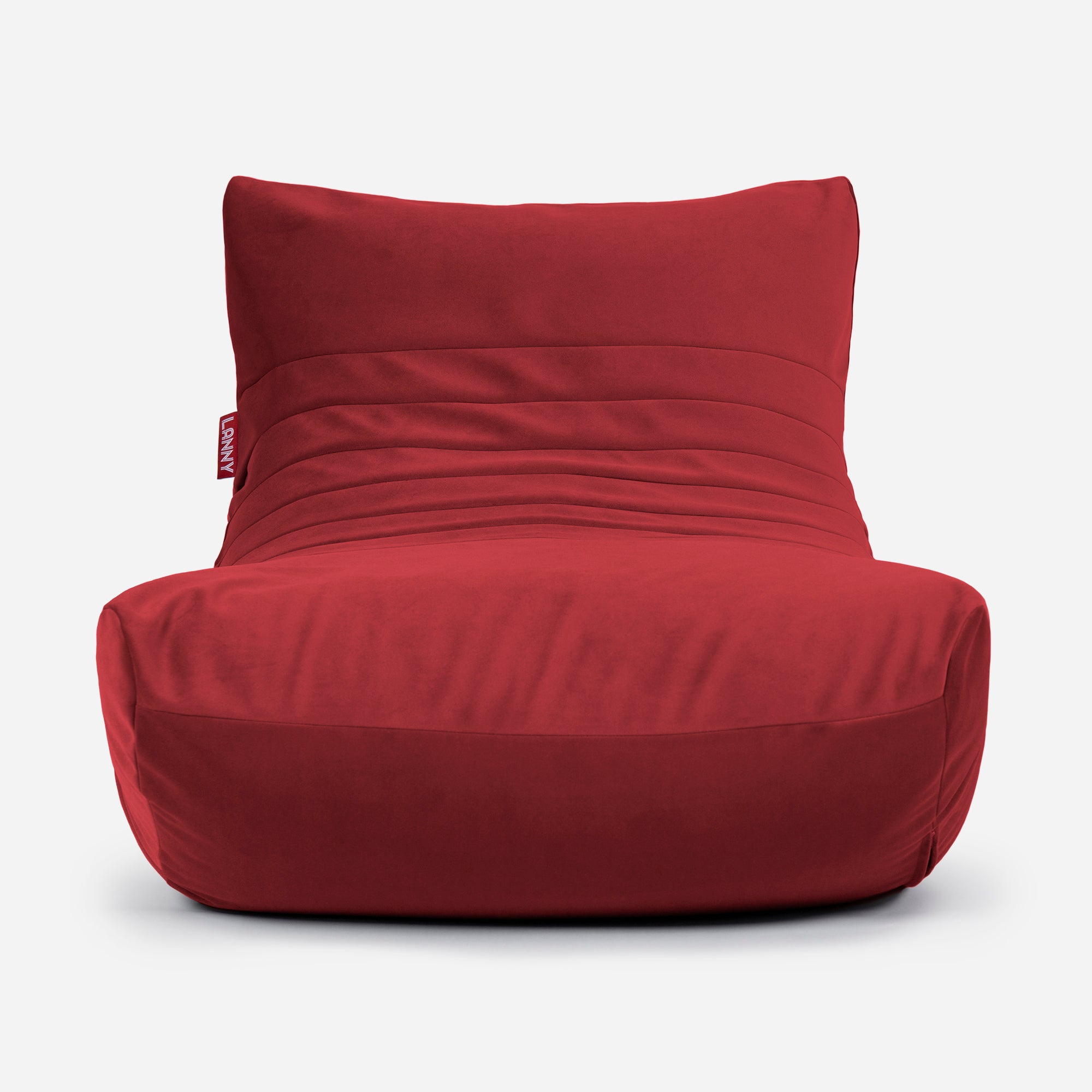 Curvy Velvet Red Bean bag Chair