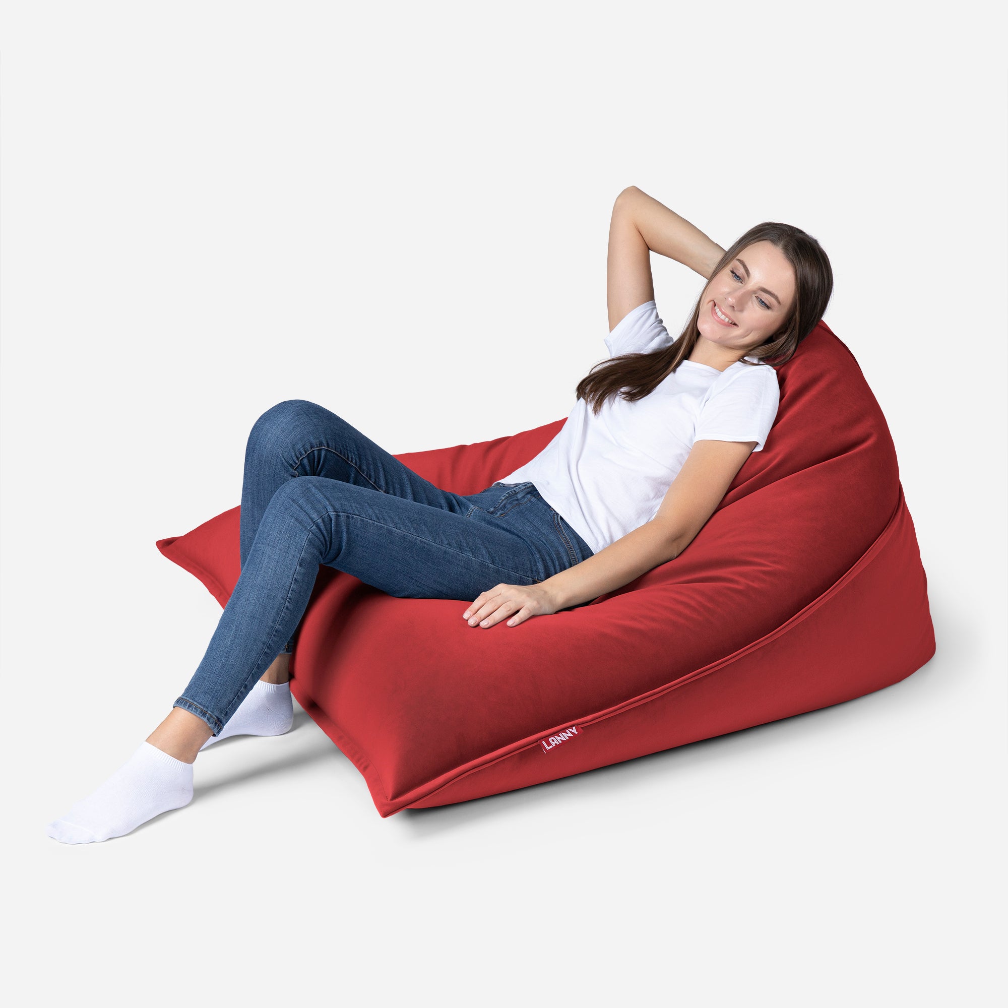 Sloppy Mini Velvet Red Bean bag