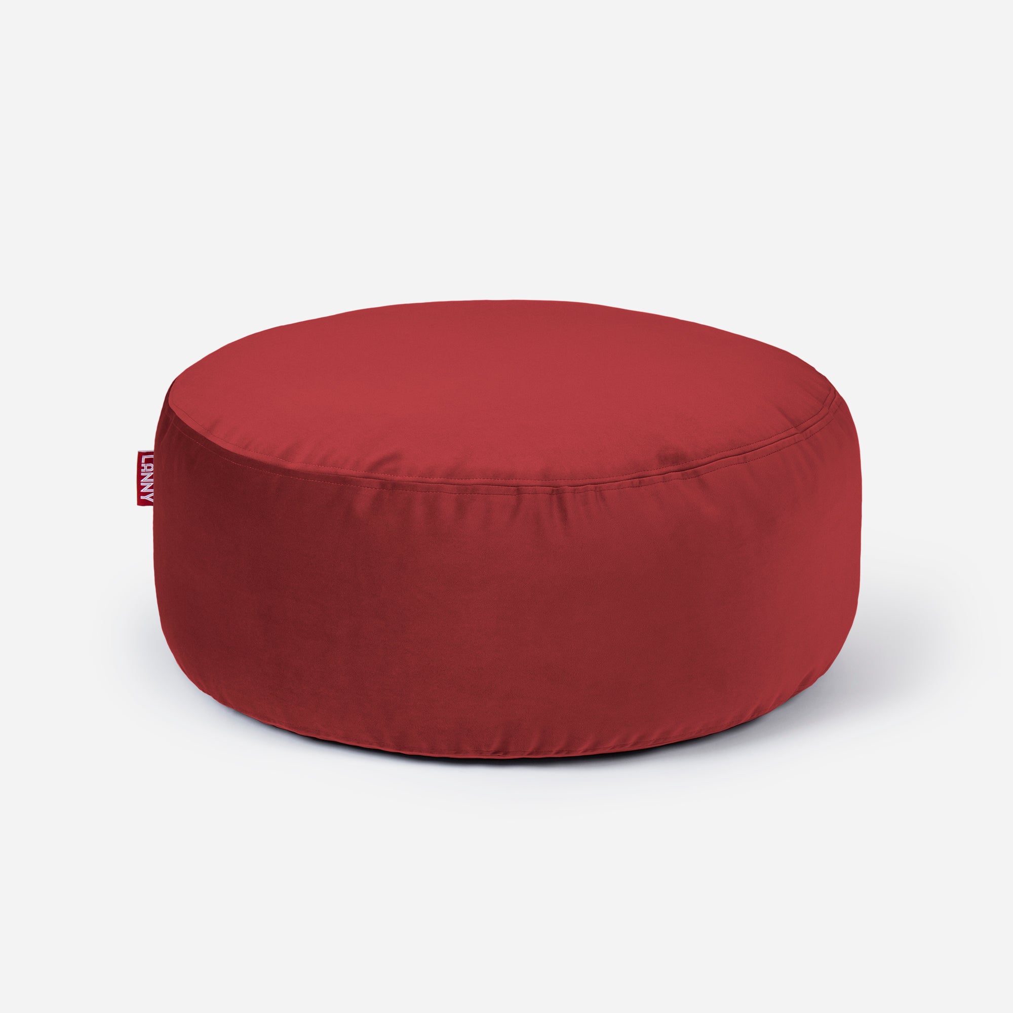 Short Velvet Red Pouf