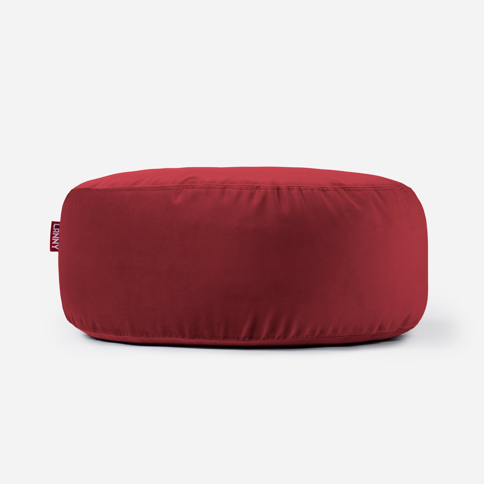 Short Velvet Red Pouf